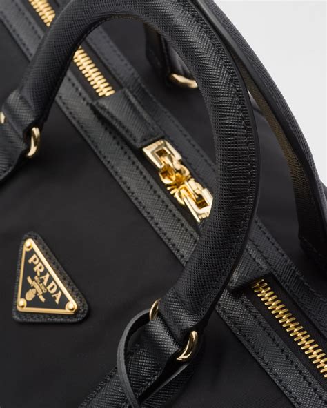 prada re-edition 1978 medium re-nylon and saffiano leather top-handle bag|Prada re nylon bag.